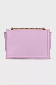 Purple leather crossbody bag with gold chain