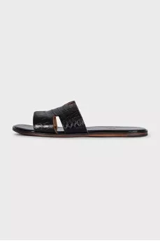 Men's alligator skin flip flops