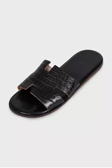 Men's alligator skin flip flops