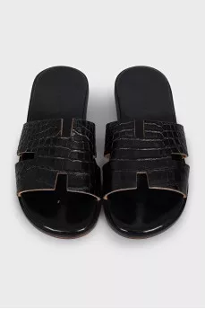 Men's alligator skin flip flops