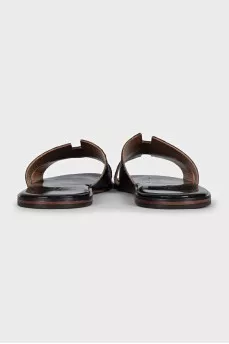 Men's alligator skin flip flops