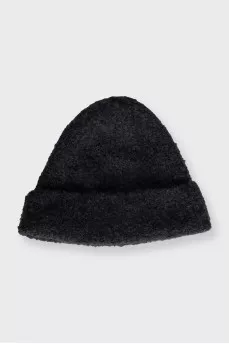 Gray hat made of cashmere, silk and wool