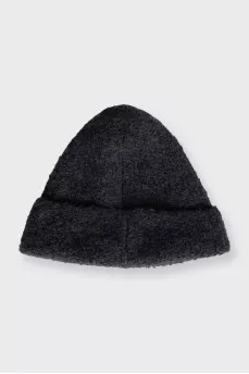 Gray hat made of cashmere, silk and wool