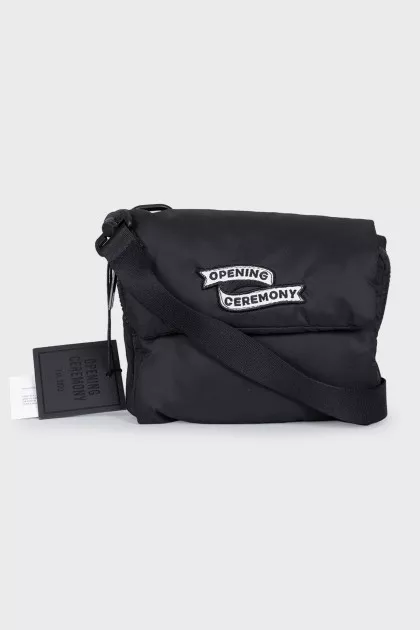 Men's textile bag with a patch