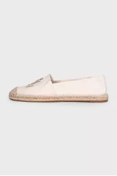 Beige espadrilles with logo