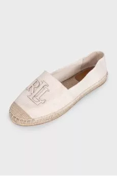Beige espadrilles with logo