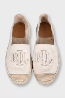 Beige espadrilles with logo