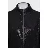 Black sports jacket decorated with sequins