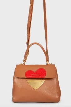 Red -colored bag with heart