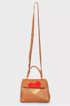 Red -colored bag with heart