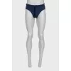 Men's blue swimming trunks with tag