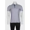 Men's gray printed polo shirt