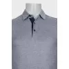 Men's gray printed polo shirt