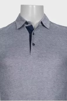 Men's gray printed polo shirt