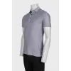 Men's gray printed polo shirt
