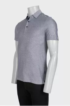 Men's gray printed polo shirt
