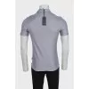 Men's gray printed polo shirt