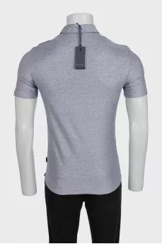 Men's gray printed polo shirt