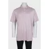Men's pink polo shirt with tag