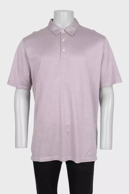 Men's pink polo shirt with tag