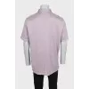 Men's pink polo shirt with tag