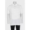 Men's white cotton polo shirt