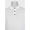 Men's white cotton polo shirt