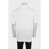 Men's white cotton polo shirt