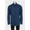 Men's blue shirt with a small print