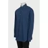 Men's blue shirt with a small print