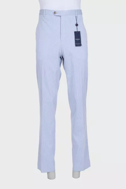 Men's straight striped trousers