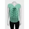 Green pleated t-shirt