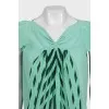 Green pleated t-shirt