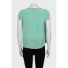 Green pleated t-shirt