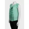 Green pleated t-shirt