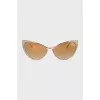 Cat eye sunglasses with gold lenses