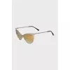 Cat eye sunglasses with gold lenses