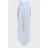Sheer wide-leg trousers with tag