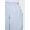 Sheer wide-leg trousers with tag