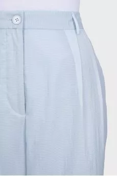 Sheer wide-leg trousers with tag