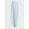Sheer wide-leg trousers with tag