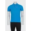 Men's blue polo shirt with brand logo