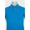 Men's blue polo shirt with brand logo