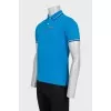 Men's blue polo shirt with brand logo