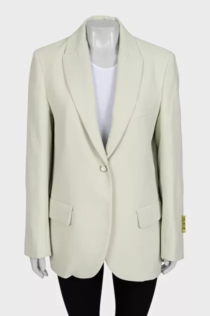 Green straight-cut jacket with logo