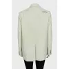 Green straight-cut jacket with logo