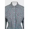 Fitted shirt with printed buttons