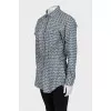 Fitted shirt with printed buttons