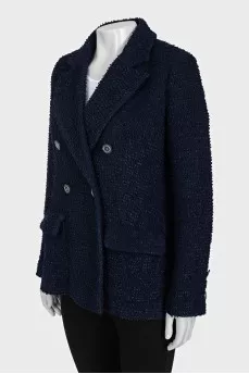 Straight-cut jacket with signature buttons
