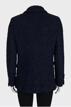 Straight-cut jacket with signature buttons
